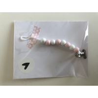 Kaarthanger rose-wit houten kralen